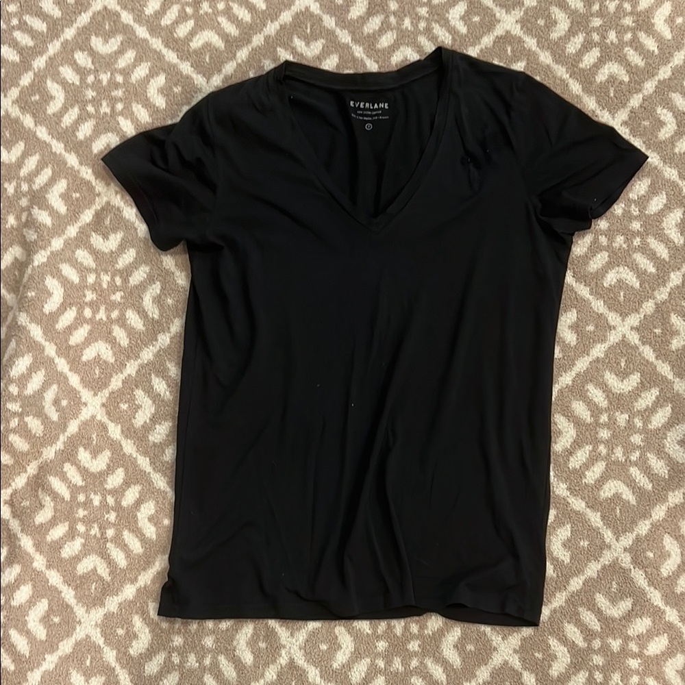Everlane Women's Black V-Neck Top